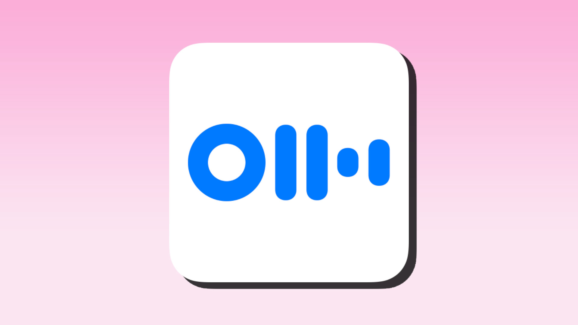 Otter.ai app icon on a pink background