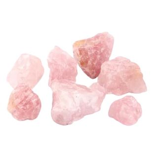 3 Pcs Natural Raw Rose Quartz Stones With Carry-On Crafted Fabric Bag and for Wicca, Reiki & Crystal Healing (rose Quartz)