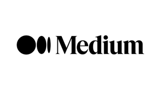 medium logo black on white background