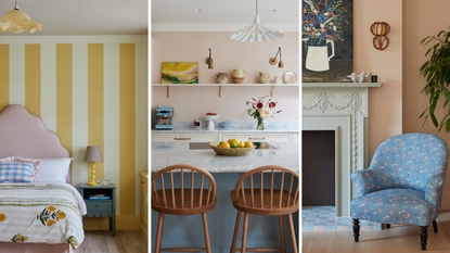 three images collaged of house tour