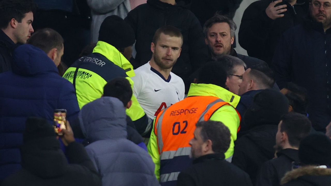 Tottenham defender Eric Dier went into the crowd to confront a fan after the FA Cup loss against Norwich 