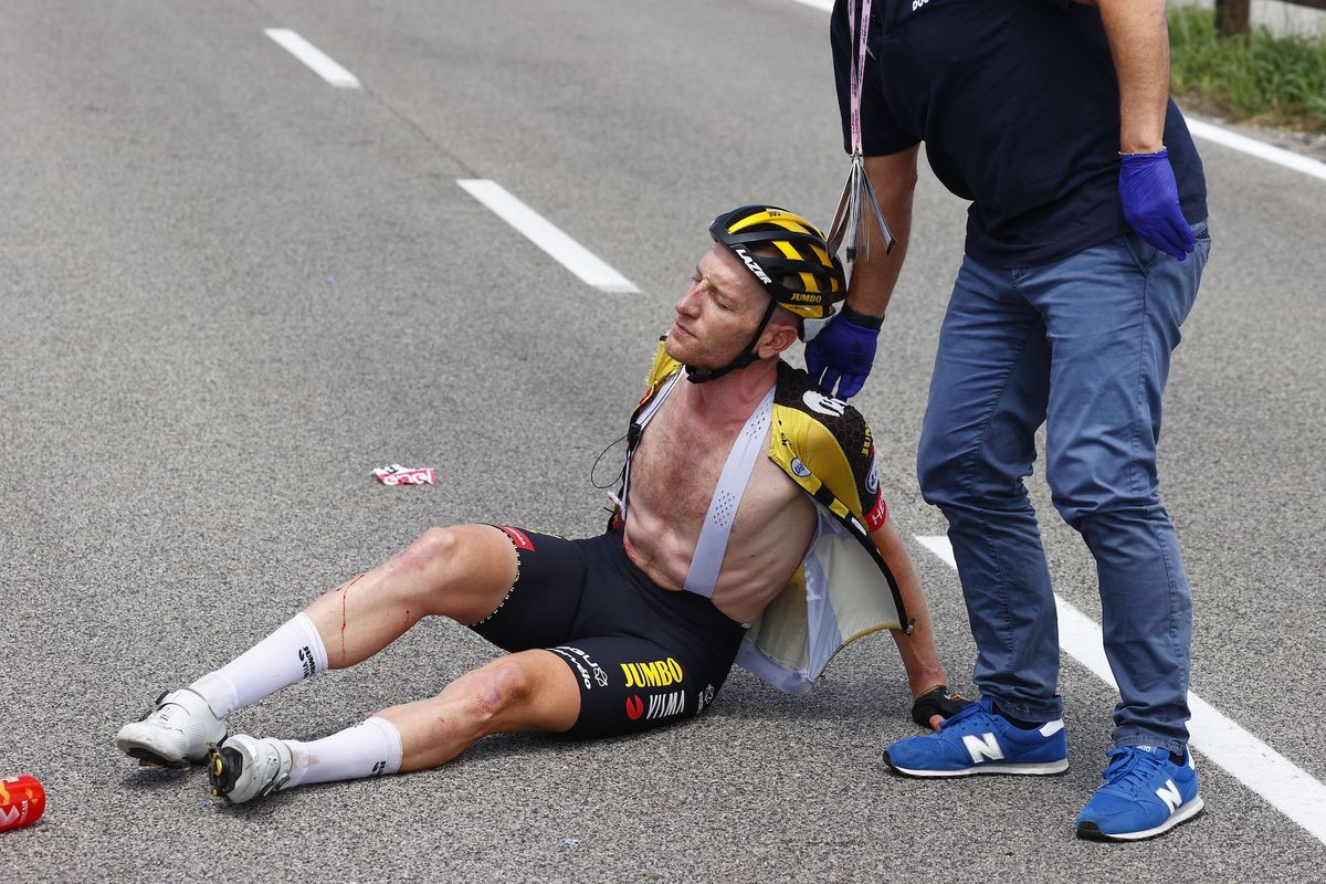 Broken bones and dislocated shoulders: Peloton picks itself up after ...