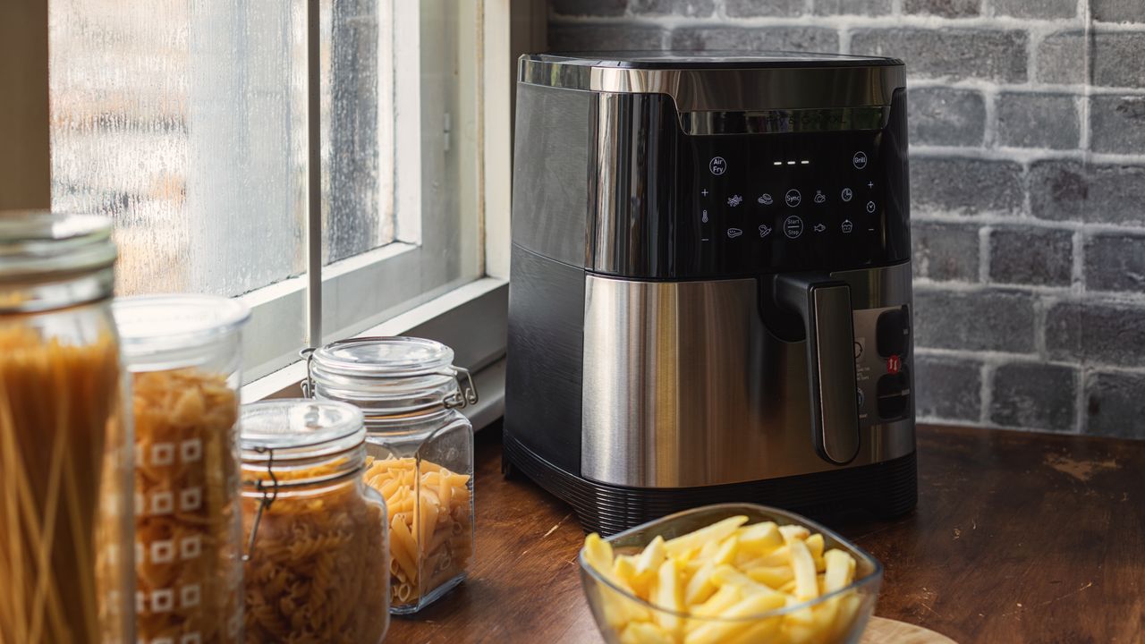 Air fryer on kitchen worktop