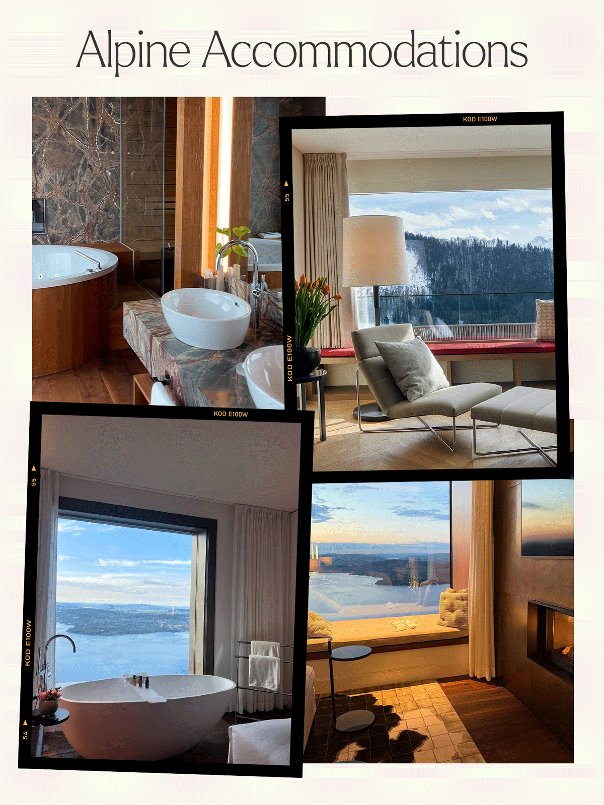 a collage of images at the Burgenstock Resort