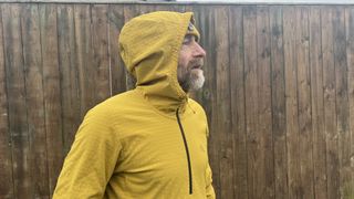 The hood on the Chilco Anorak works well with or without a helmet