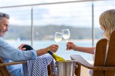 Older couple drinking wine 