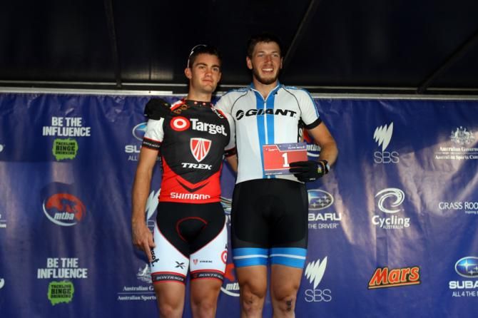 Bright eliminator podium: Luke Fetch and Paul van der Ploeg