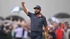 JJ Spaun celebrates winning the US Open