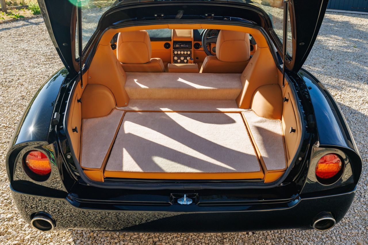 Details of the Bristol Fighter, with its black exterior and leather interior