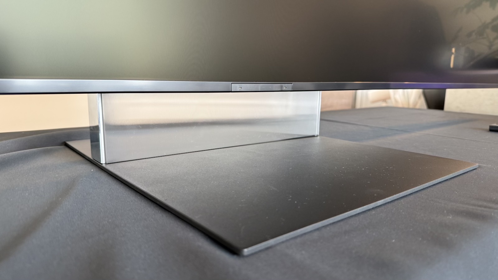A close-up of the stand of the Bravia 9 II TV