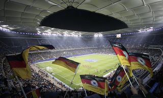 A general view of the AOL Arena before the friendly game between Germany and China at the AOL Arena on October 12, 2005 in Hamburg, Germany.
