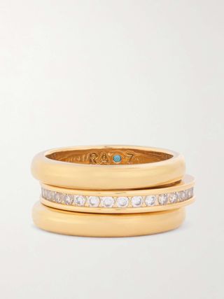 The Luminaries Set of Three Gold-Plated Crystal Rings