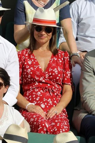 PIppa Middleton Wearing a Red Dress at the French Open