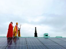 The consecration of the solar panels on the roof of Chester Cathedral.