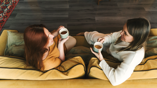 Women talking over coffee