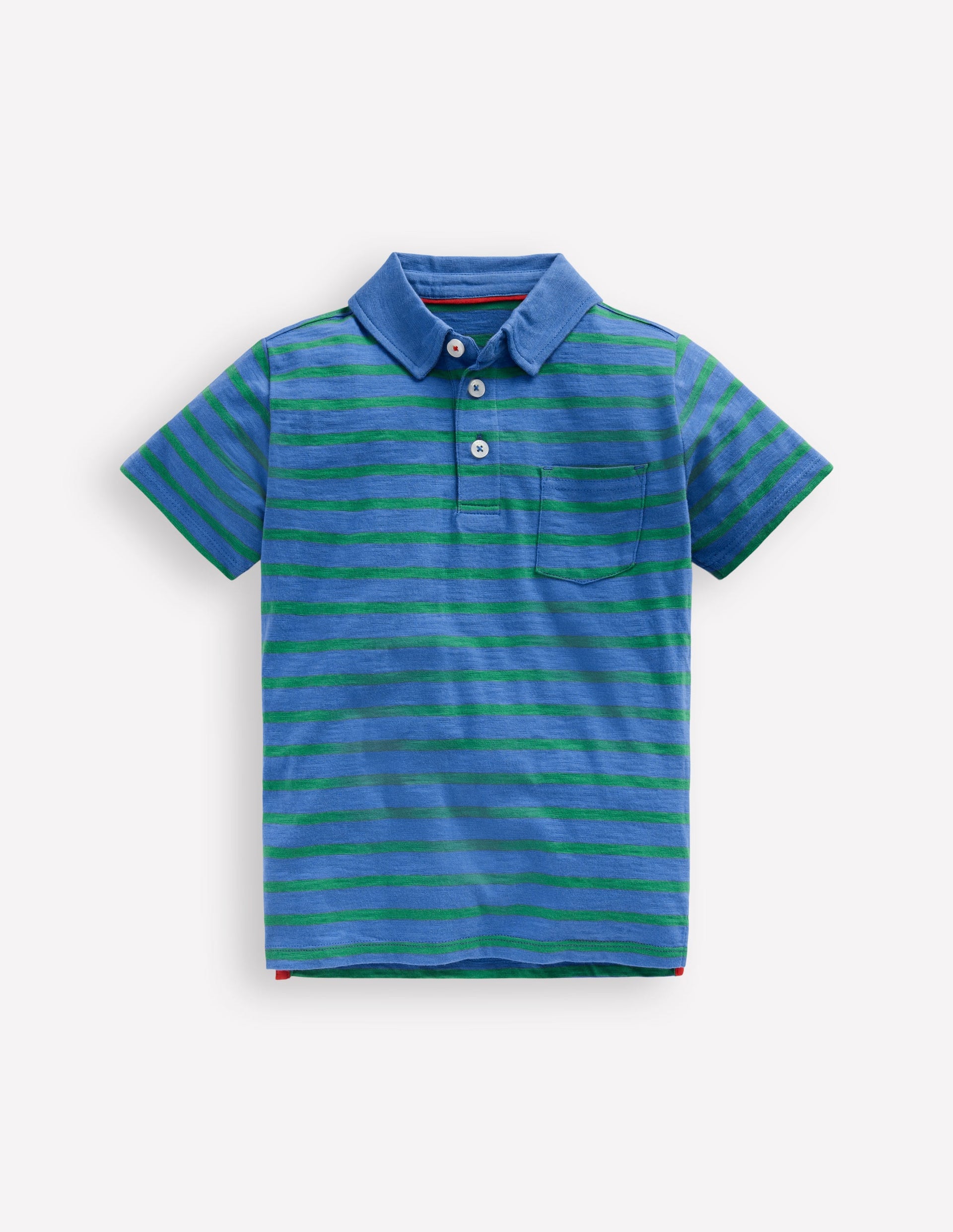 Slub Polo Shirt-Regatta Blue/shamrock Green