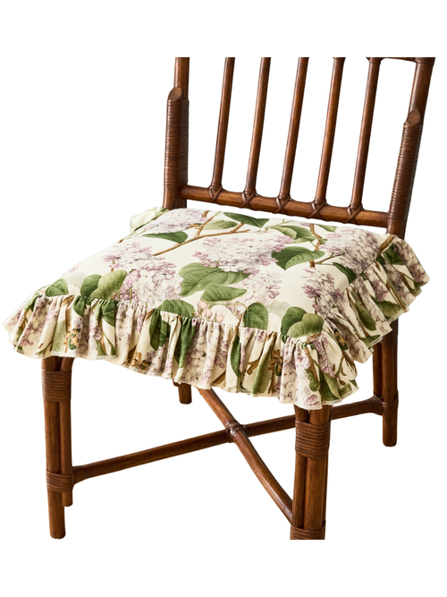 NYBG Lilacs Ruffle Square Seat Cushion