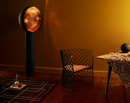 A floor lamp