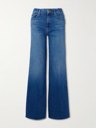 The Roller Fray Frayed Mid-Rise Wide-Leg Jeans