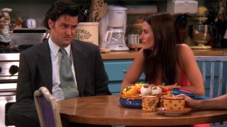 Matthew Perry and Courteney Cox on Friends.