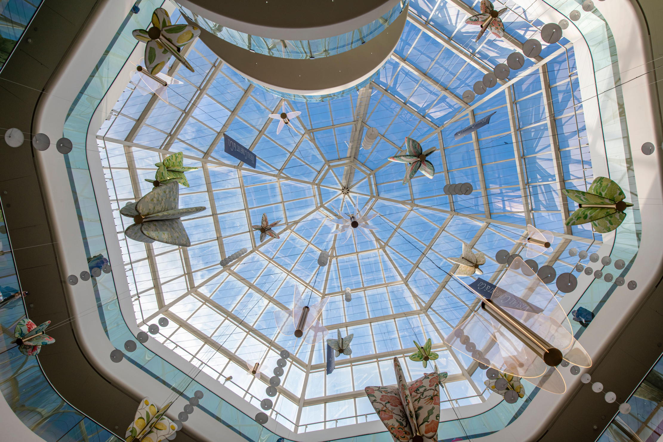A view of one of the three domes of Design Centre at Chelsea Harbour