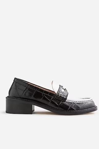 J.Crew Coin loafers in croc-embossed leather