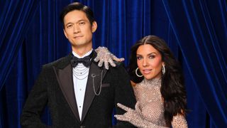 From left to right: Harry Shum Jr. posing with Jenna Johnson for a Dancing with the Stars image.