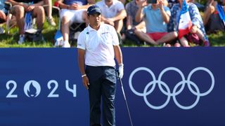 Hideki Matsuyama getting ready to tee off at the Olympics