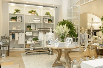 The White Company shop floor with plants and products