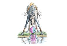 A fall in the water jump
