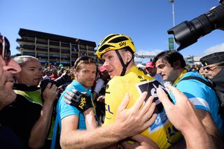 25 July 2015 102nd Tour de France Stage 20 : Modane Valfrejus - Alpe d'Huez FROOME Christopher (GBR) Sky, Maillot Jaune Photo : Yuzuru SUNADA