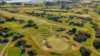 The championship course at Aldeburgh from above