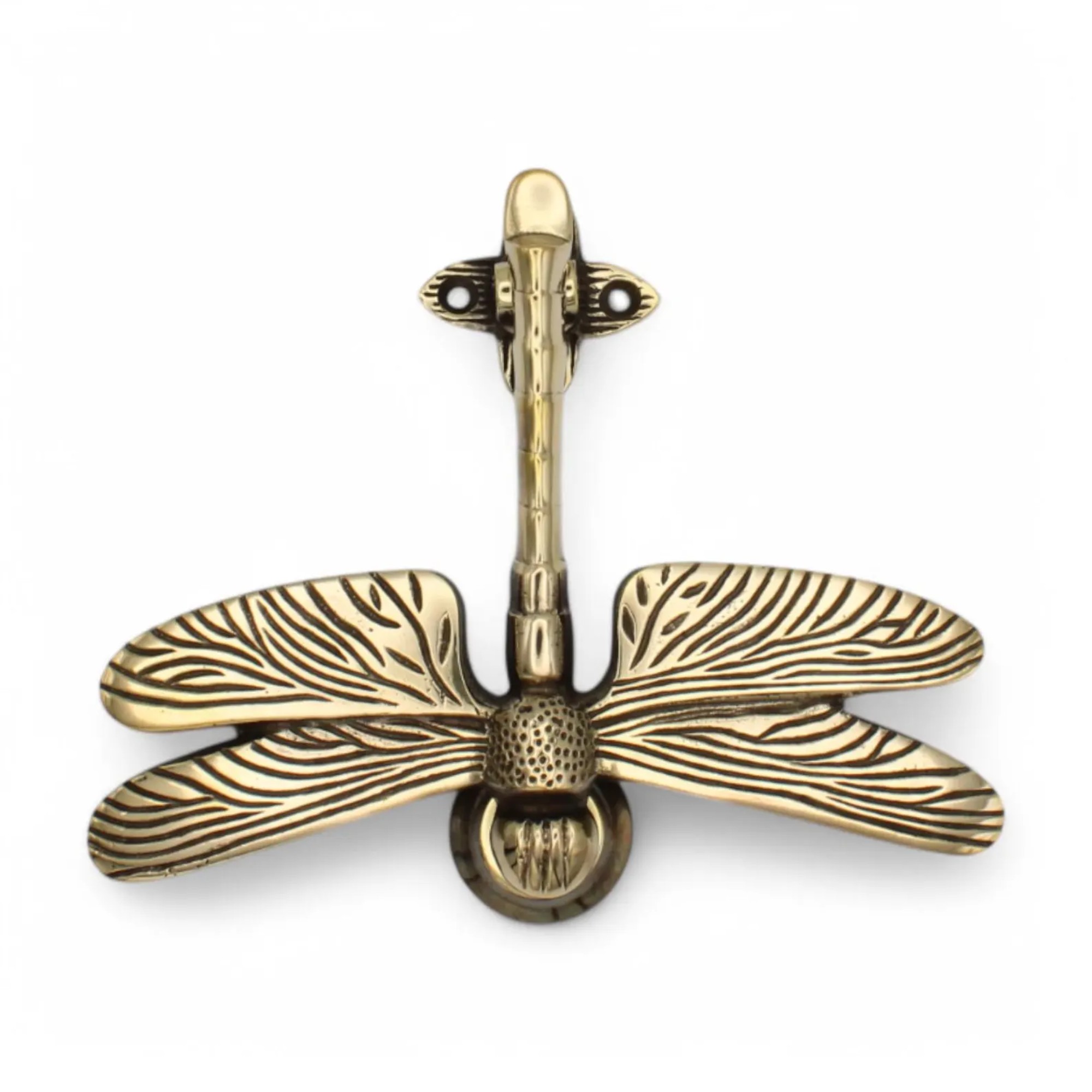 Etsy Aged Solid Brass Dragonfly Door Knocker Animal Style Front Back