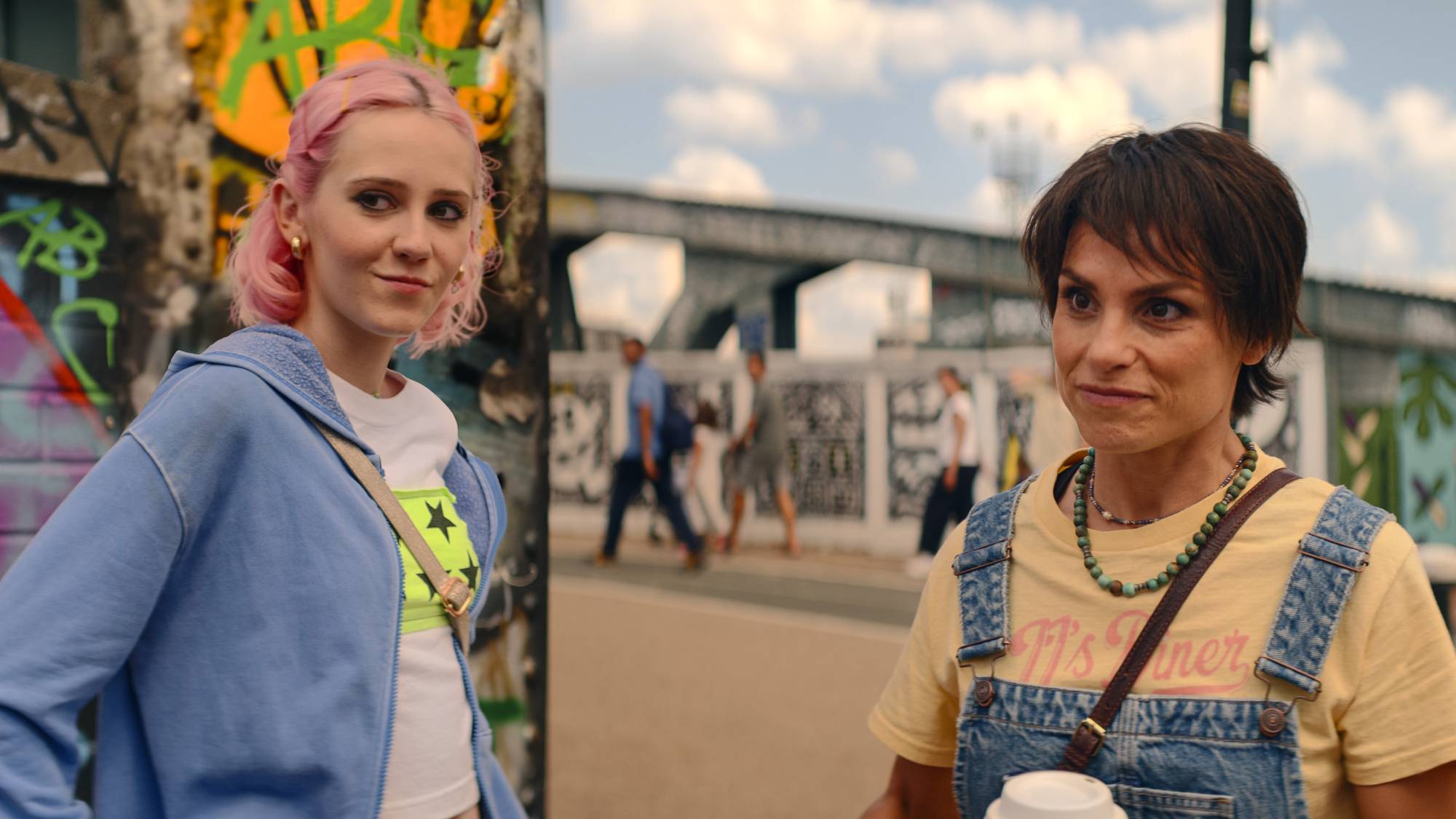 Scarlett Rayner and Charlotte Riley in "Trying" season 5 on Apple TV