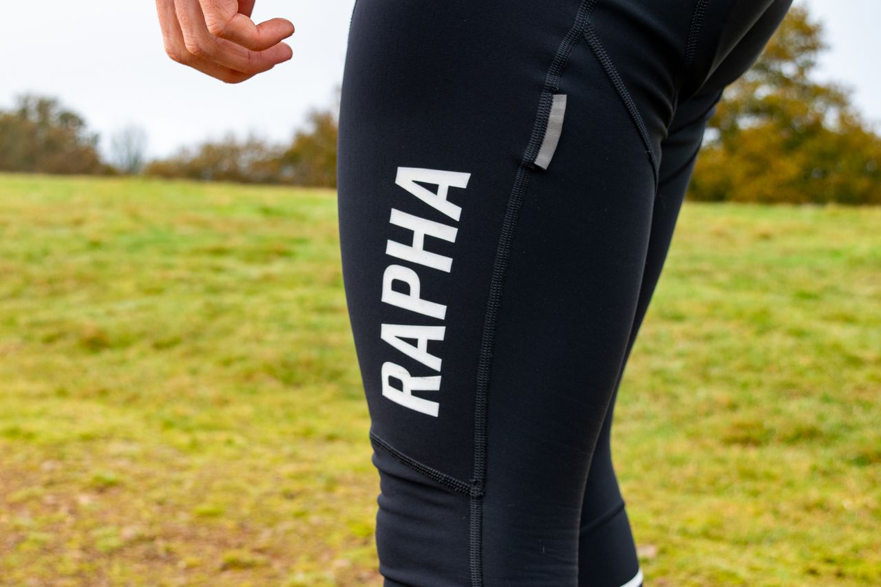 A man wearing a pair of Rapha Pro Team Winter bibtights