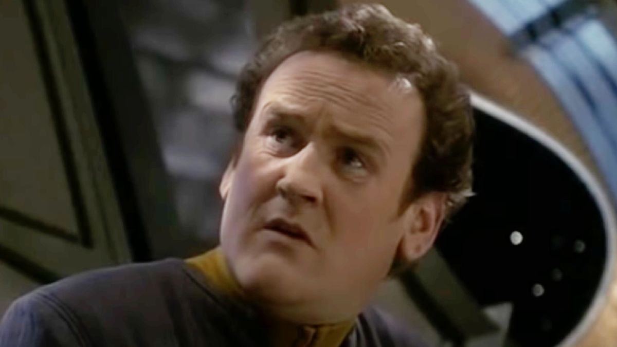 O&#039;Brien looking shocked at Bashir during a serious conversation. 