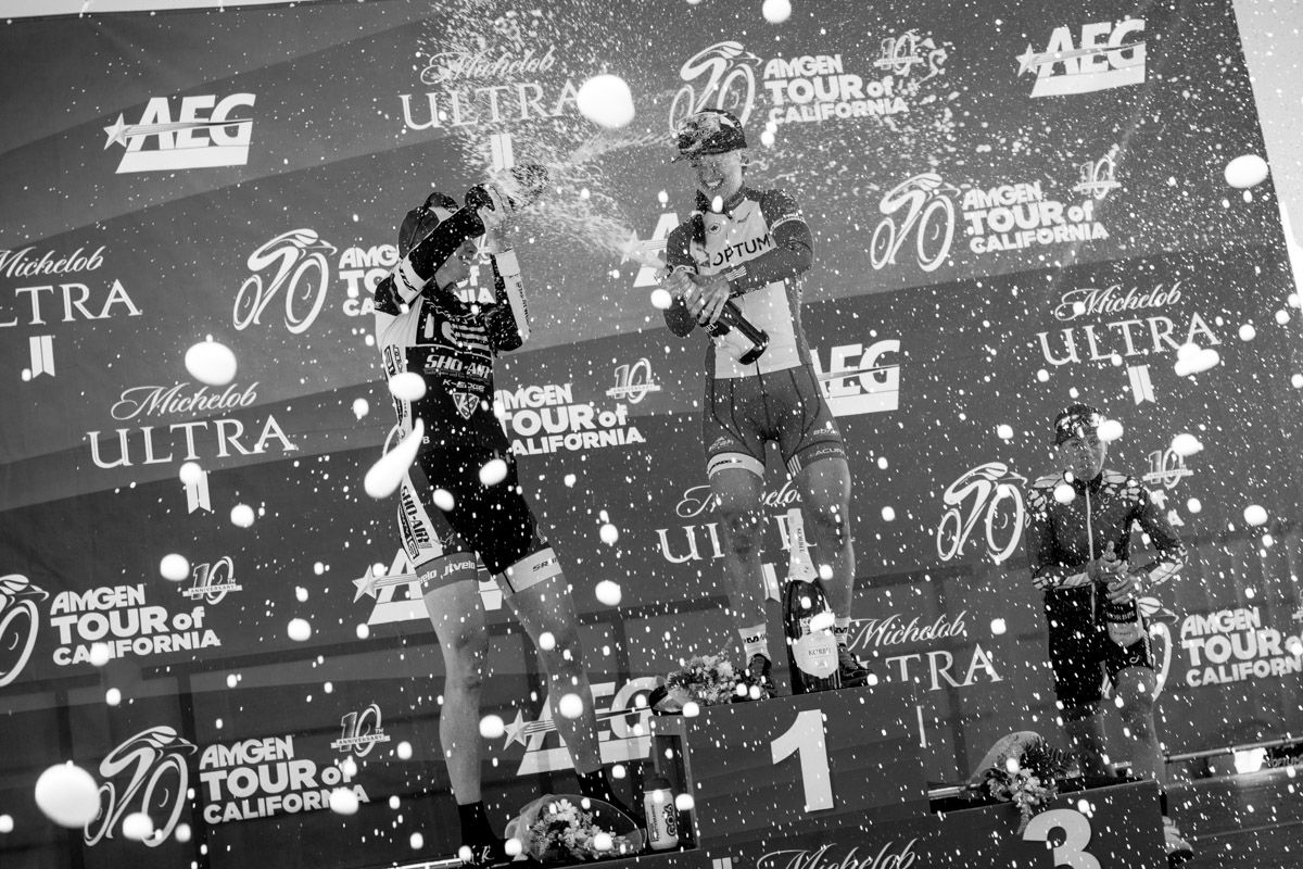 Champagne celebrations on today's podium.