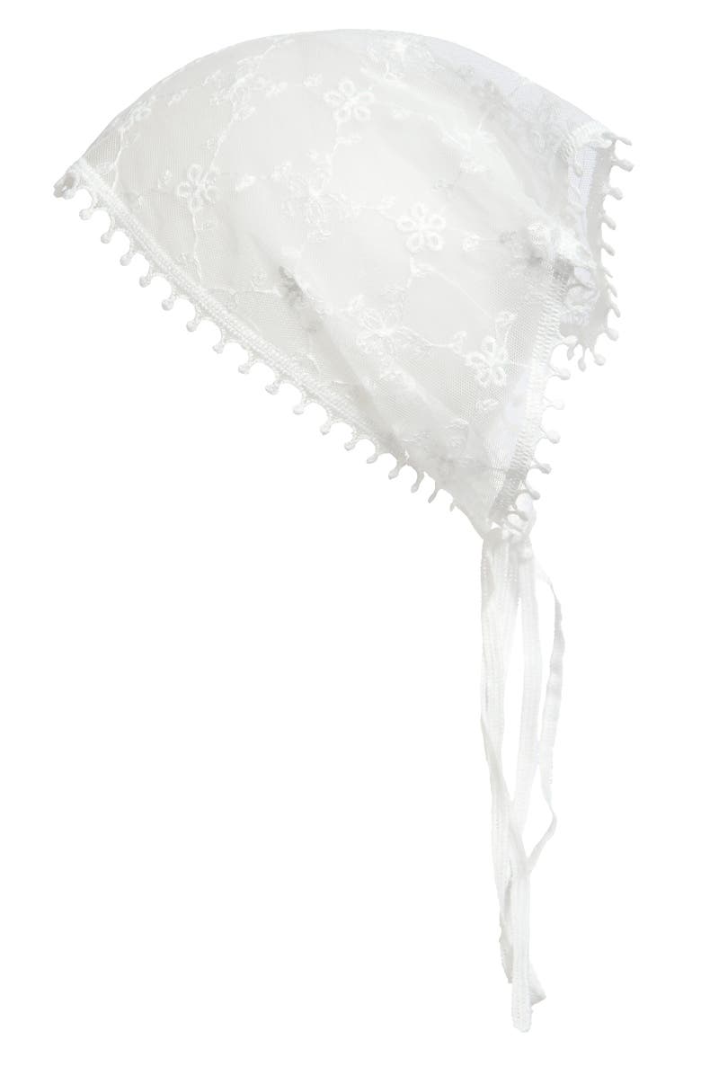 Floral Embroidered Lace Headscarf