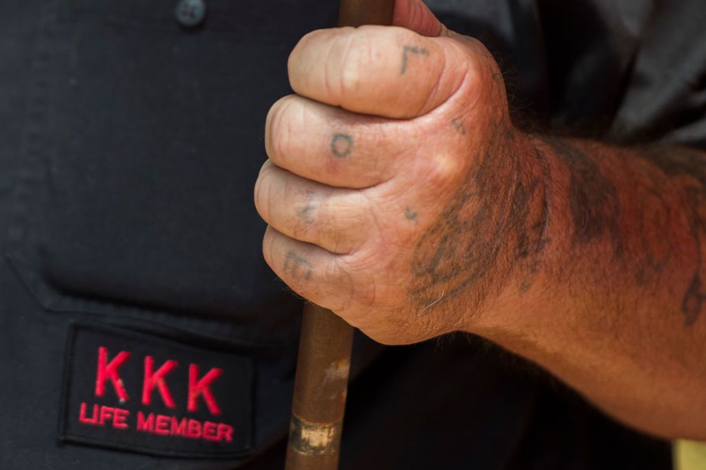 KKK protester in Charlottesville.