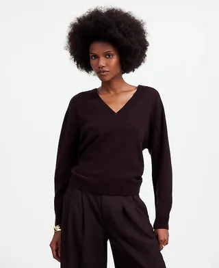 madewell, Kaschmirpullover mit V-Ausschnitt