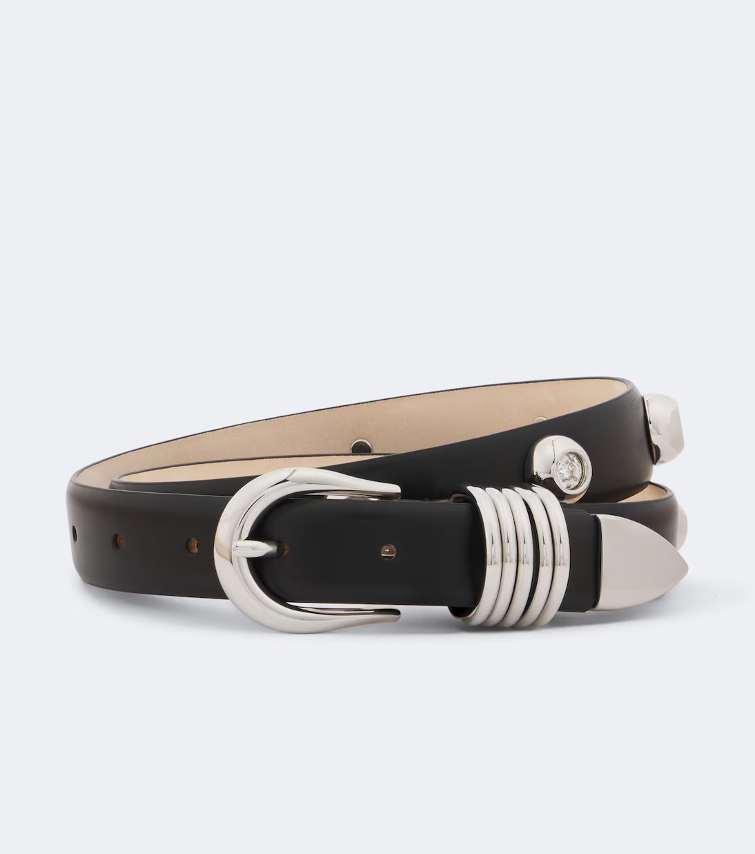 D&amp;eacute;hanche, Hollyhock embellished leather belt