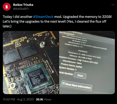 Double your Steam Deck's RAM to 32GB with this (not very) simple ...