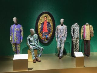 Installation view of V&A Fashioning Masculinities exhibition