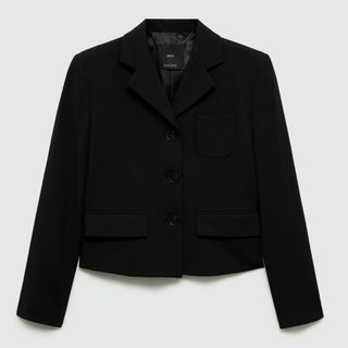 Cropped black blazer from Mango