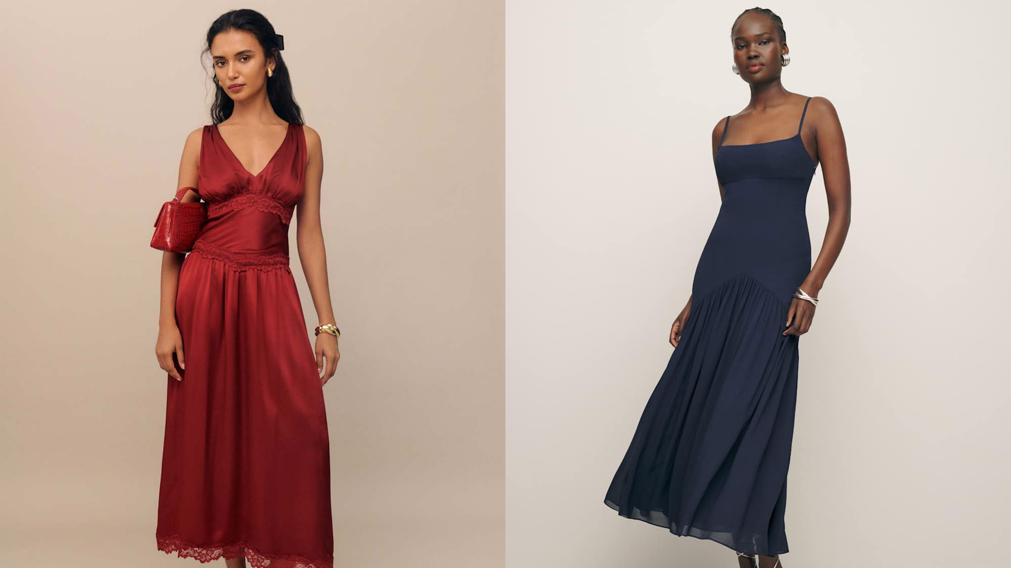Reformation dresses.