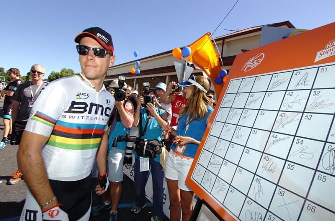 World champ Philippe Gilbert (BMC) at sign-in