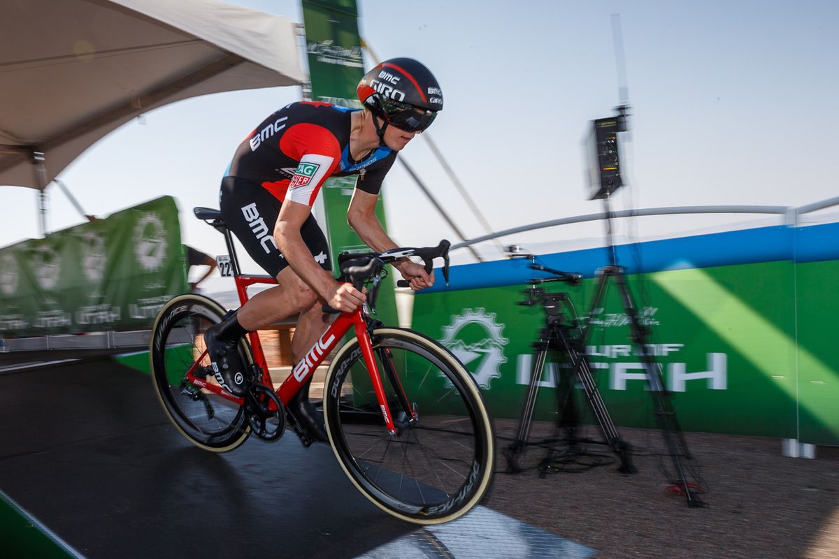 Tom Bohli of Switzerland and the BMC Racing Team leaves the start ramp on August 6, 2018 in St. George, Utah.