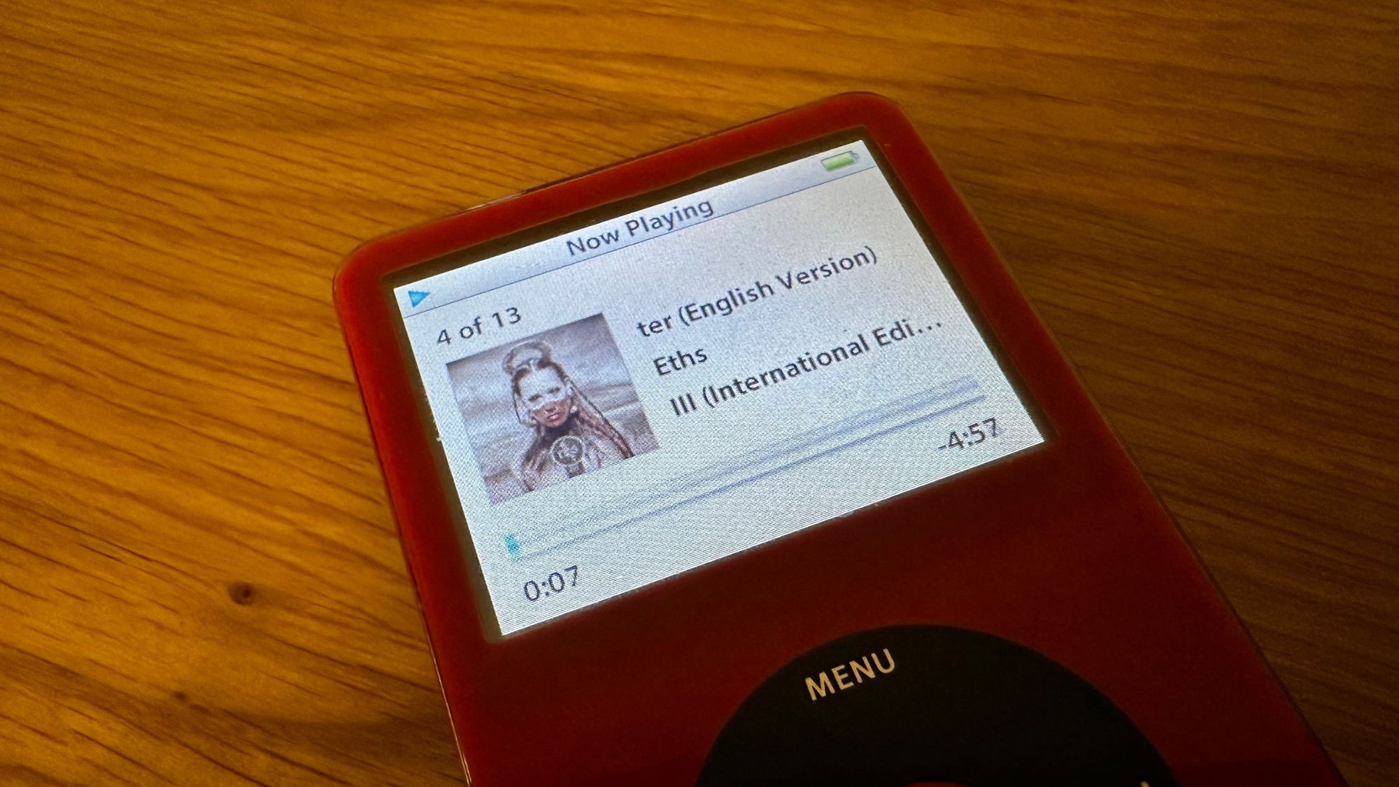 iPod Video screen closeup