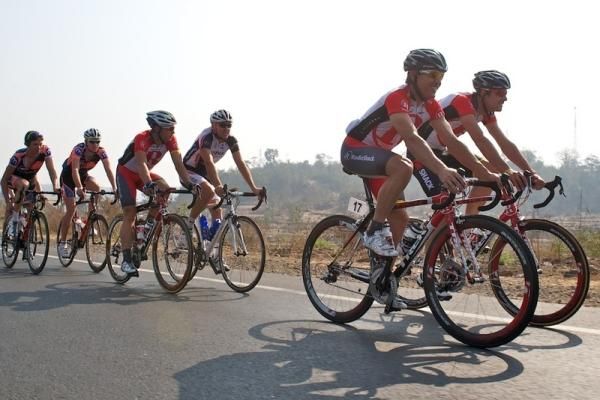The Radioshack team on a training ride