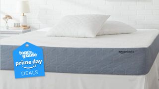 White Amazon Basic Cooling Mattress with Tom&#039;s Guide Prime Day deal tag.